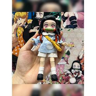 全套!祢豆子bjd娃娃鬼灭之刃ob11整娃 娃头一体定制可动玩偶礼盒