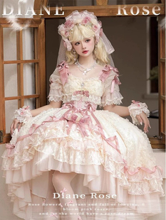 黛安蔷薇短款Lolita花嫁洋装lo裙咩耶原创生日公主蓬蓬裙成人礼服