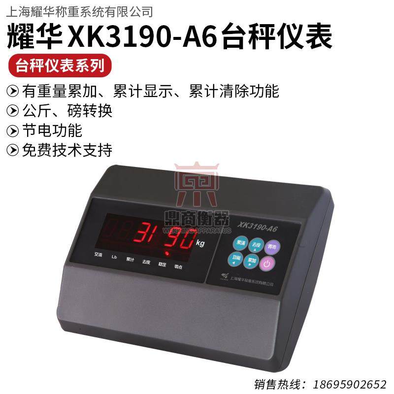 上海耀华XK3190-A6/电子称仪表/地磅显示器/衡器/电子秤拉力显示