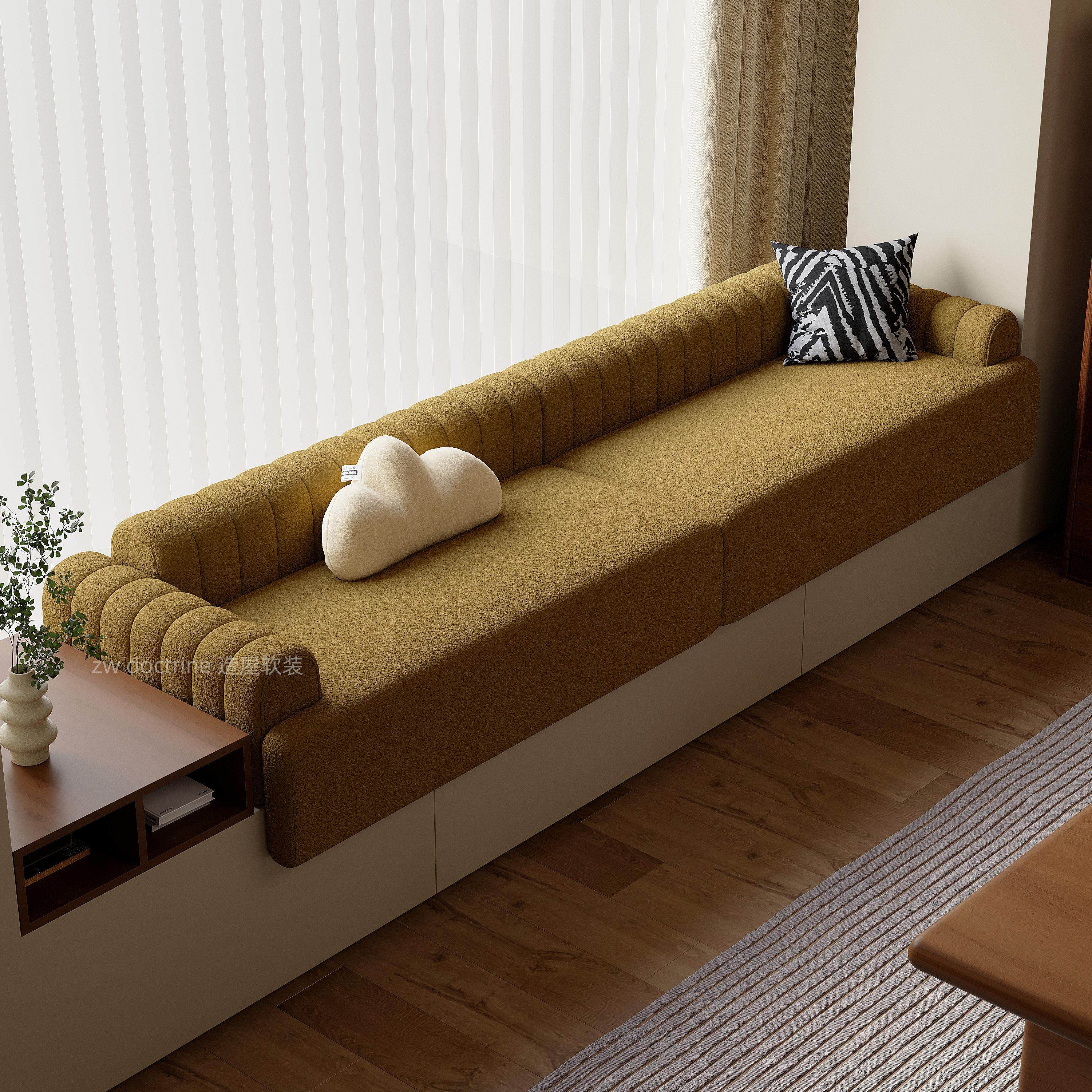 2025款飘窗沙发飘窗垫窗台垫轻奢高级感泰迪绒榻榻米定制卡座高端,居家布艺,飘窗垫,淘宝优惠券,粉丝福利购,淘宝优惠卷