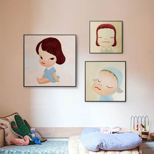 维昶 奈良美智装饰画 北欧现在人物抽象客厅装饰画卧室餐厅挂画