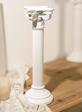 北欧古希腊神庙科林斯式立柱仿石膏树脂摆件家居客厅装饰拍摄道具