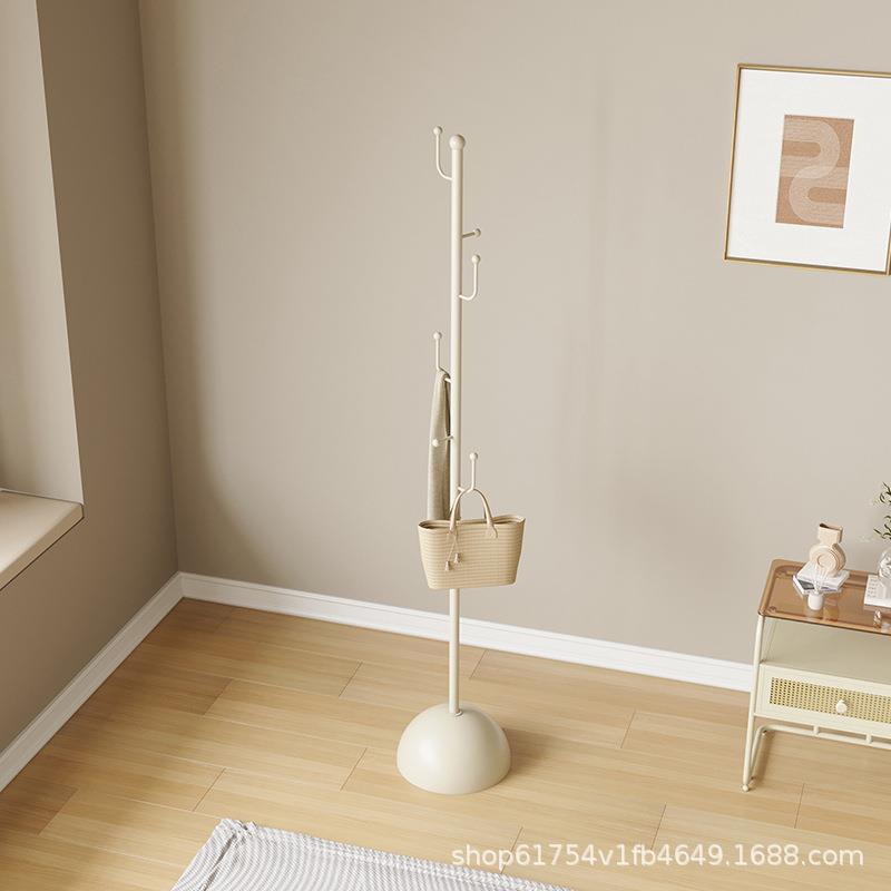 单杆卧室挂衣架奶油风不占空间小户型转角衣帽架杆式落地衣服挂架