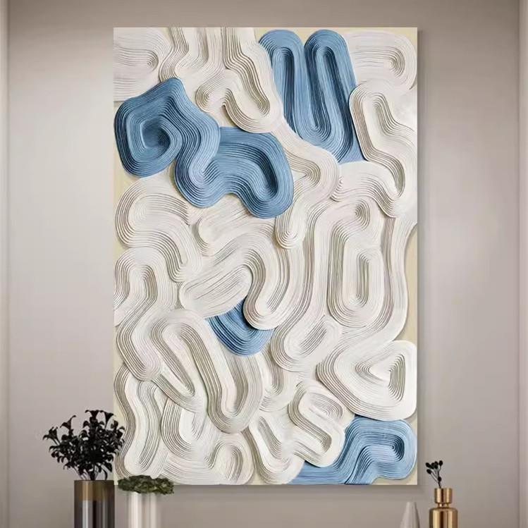 现代奶油风玄关软装挂画创意撞色立体浮雕装饰画样板间客厅肌理画