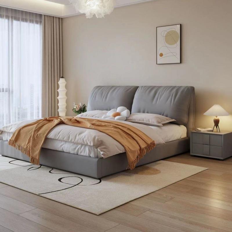 现代简约布艺床1.8x2米双人床大气意式床头软包床1.5米主卧榻榻米