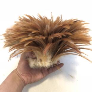 鸡毛鸡颈毛串条扎把穿线项毛串条项毛5-6英寸装饰鸡毛工艺品