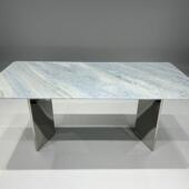 蓝水晶奢石方桌餐台轻奢极简系列大理石方形餐桌台面工厂