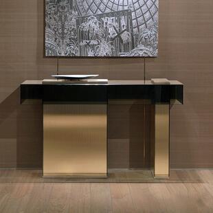 轻风奢金属门厅玄关桌家用入户走廊靠墙玻璃装饰玄关柜台轻奢风