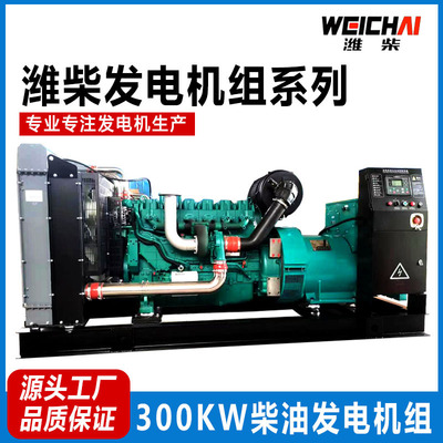 潍柴300KW柴油发电机组三相380V全铜无刷发电机 工地应急备用电源