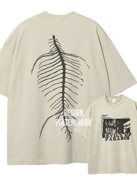 巨人t恤水洗做旧印花美式复古 艾伦短袖夏季宽松潮牌男装