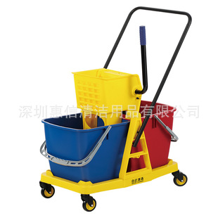 白云AF08073大号双桶榨水车60升柞水车挤水桶地拖把桶移动清洁桶