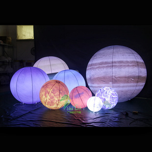 厂家直销PVC充气月亮星球地球八大行星模型创意星球月球LED灯气模