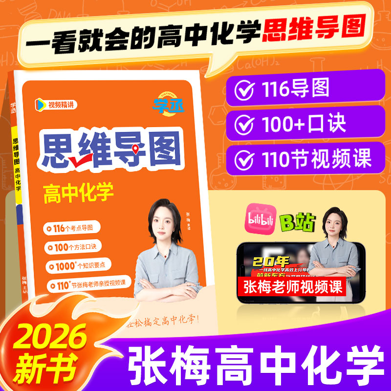 【学丞】2026张梅高中化学思维导图高中一二三年级通用高中教辅元素周期表有机无机高中化学知识点总结人教版适用新版教材配视频