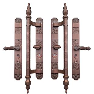 豪华别墅大门锁双开门对开门防盗门把手大门拉手通用型红古铁拉手