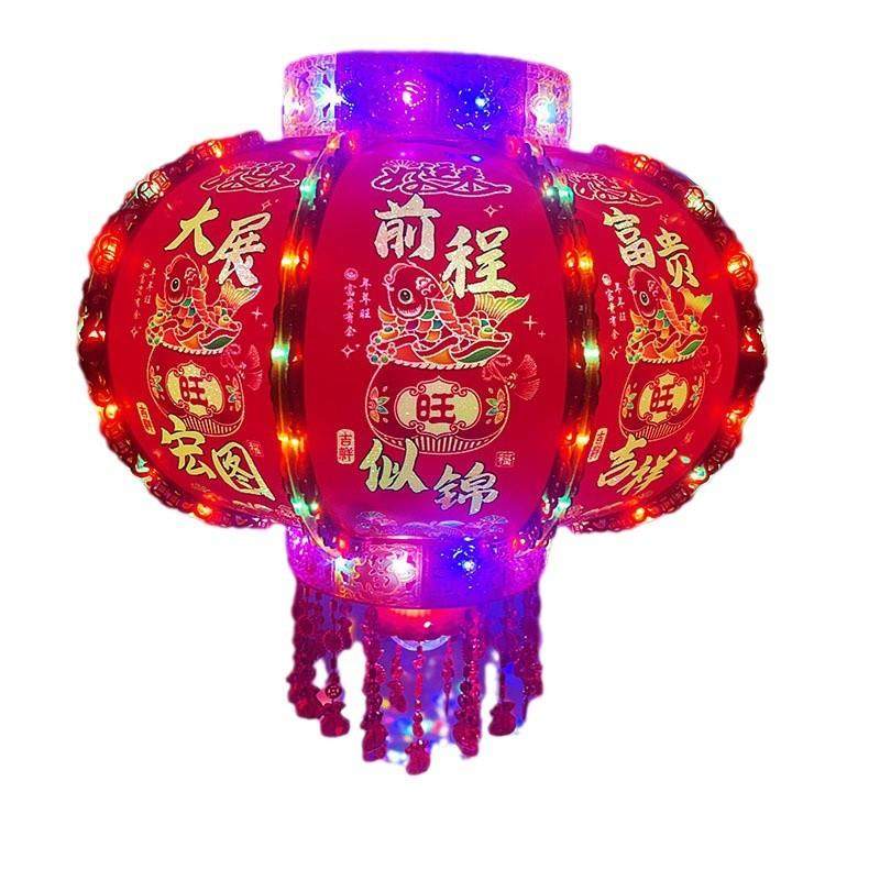 2春节宫灯婚庆乔迁全闪流水七彩走马灯LED款旋转结婚发光灯笼厂家