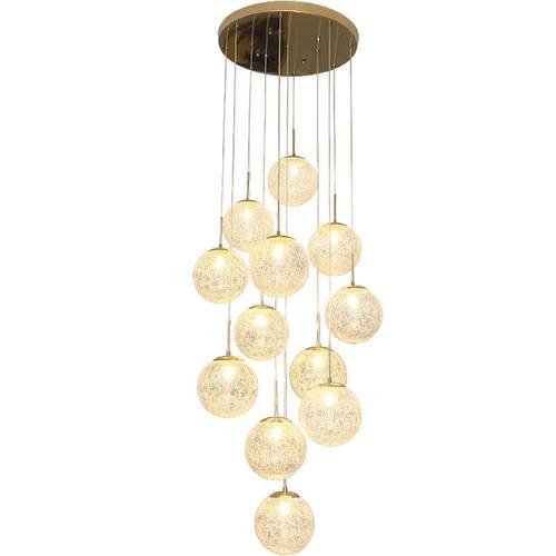 loft公寓吊灯别墅轻奢跃层转角复式长楼梯吊灯长线现代简约高级感