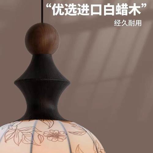 照月复古床头吊灯卧室吊线灯法式小吊灯创意房间走廊氛围装饰灯具