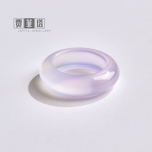 天然紫玉髓指环月光渐变通透珠宝戒指素圈送闺蜜礼物 低调奢华款