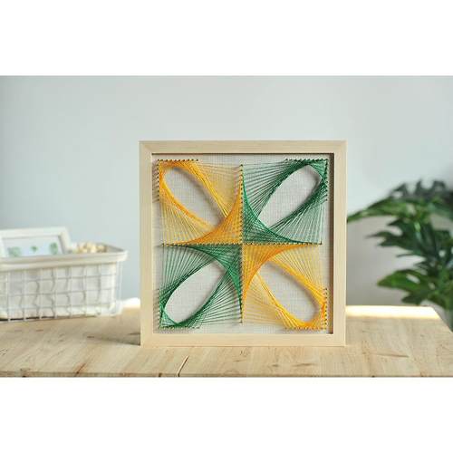 几何四等分图形钉子画绕线画DIY材料包