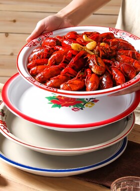 速发密胺创意饭店装两造三斤新款大号冰镇小子虾大咖专用斤型盘龙