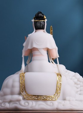 速发汉菩玉文殊普贤白萨佛像华严三圣神像家居工艺品摆件供奉礼佛