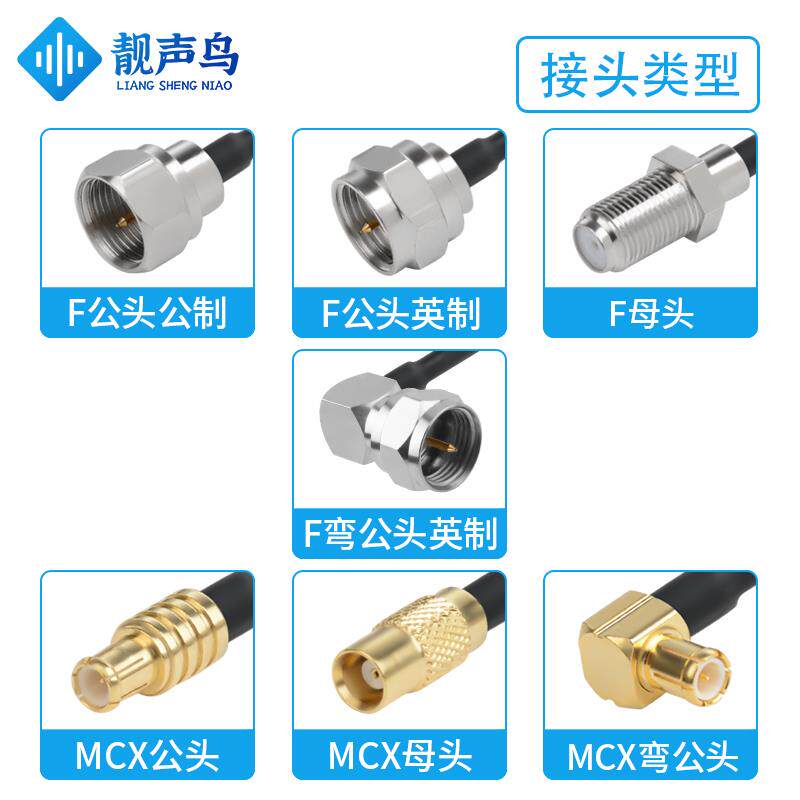 现货RG316棕色射频转接线F转MCX公头母头fM转mcx天线讯号连接线延