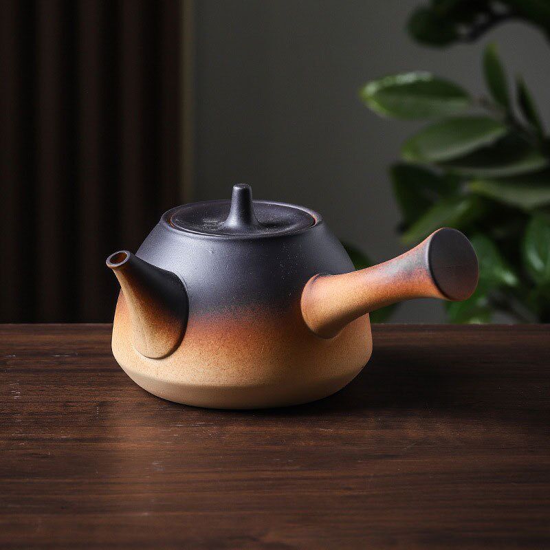 速发侧瓷煮茶器罐罐茶煮茶壶茶把壶黑陶炭茶炉围炉功夫茶具陶壶碳