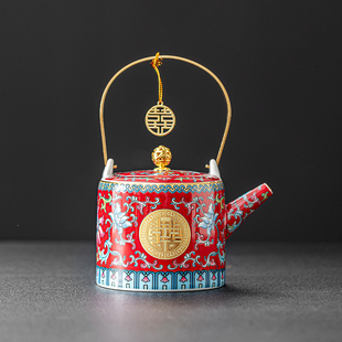 速发亲喜彩结待茶具套装红色婚庆迎庆茶壶高档接婚客茶杯家用客厅