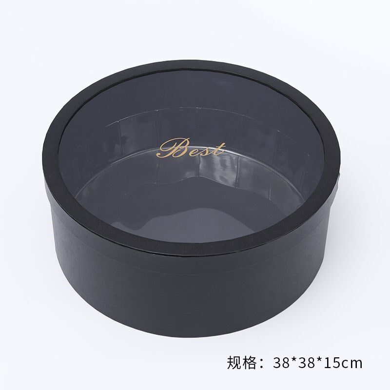 现货速发圆形8cm透明水果花盒心形爱心玫瑰花束包装盒礼盒空盒子
