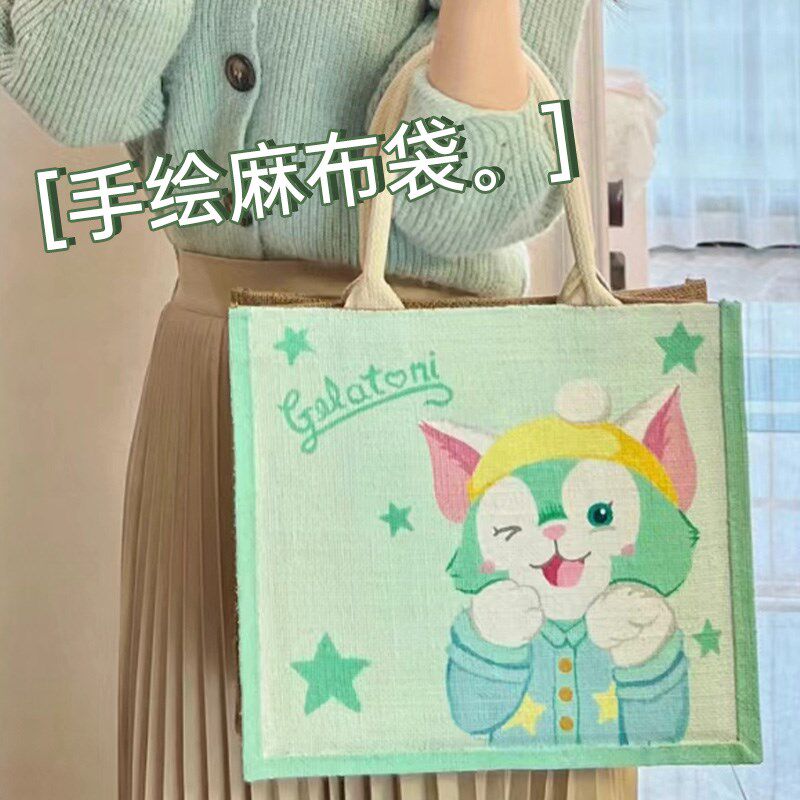 现货速发黄麻手提袋涂色麻布袋手绘空白涂鸦绘画手工帆布袋