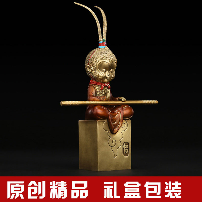 现货速发《斗战胜佛之悟》铜齐天大圣摆件 家O居客厅玄关装饰工艺