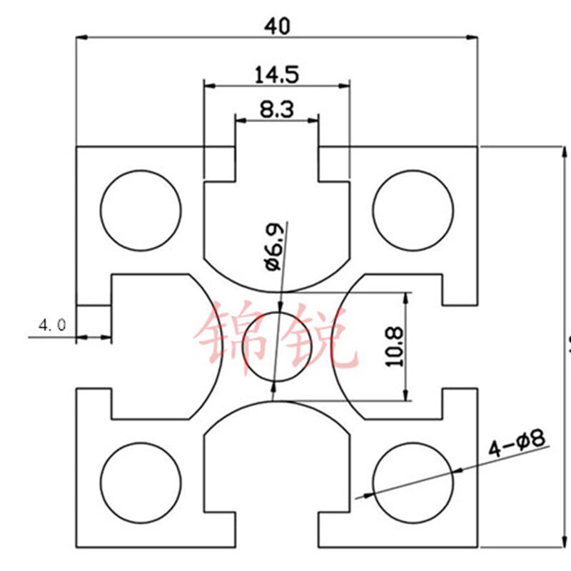 现货速发国标4040工业铝型材.5T国标40X40加厚承重型型材框架4040