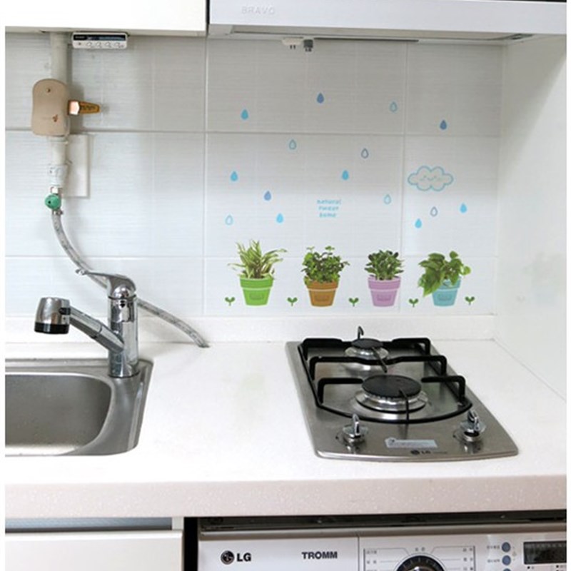 速发防水瓷砖贴纸清新玻小璃贴拉门防撞贴纸厨房冰箱整体橱柜装贴