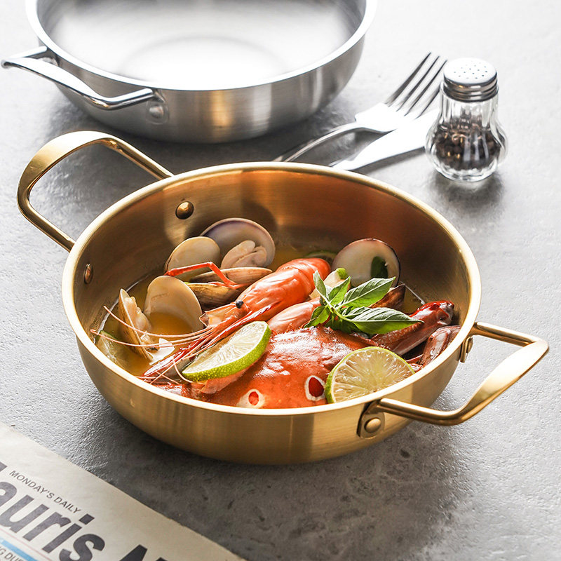 速发双耳韩式锅泡菜火面海鲜干锅盘日式不盘钢餐锈盆拉锅菜盘,餐饮具,盘,淘宝优惠券,粉丝福利购,淘宝优惠卷