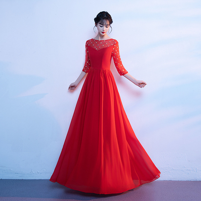 速发2025新款舞会礼服红歌大合唱团演出比长裙节日服赛年台表演服