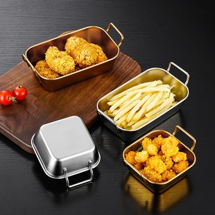 速发不锈钢薯篮篮创意小吃心炸鸡篮点条篮放油炸 盘子金色备菜篮