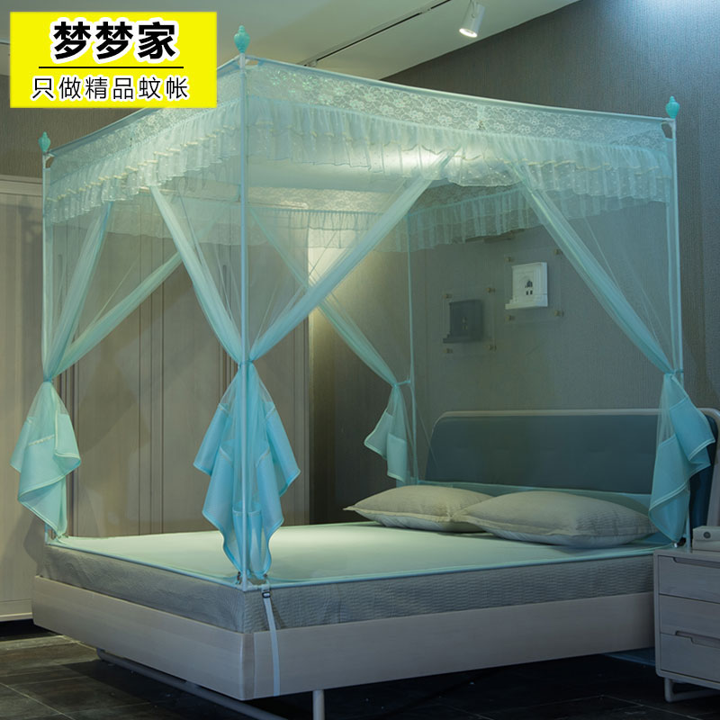 速发蚊帐人.8m拉链坐床式方顶公主风三开门家古包双1蒙用1.5米床2