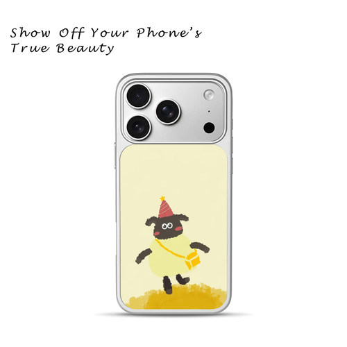 可爱派对小黑羊手机壳卡通适用于苹果17promax新款手机壳iPhone air/16pro/15plus14玻璃13pro手机套冰感