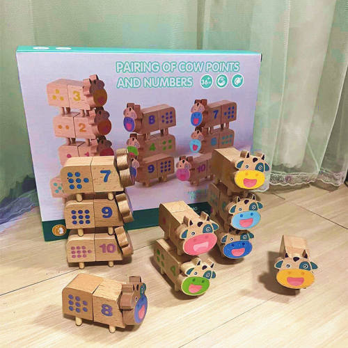 跨境动物积木叠叠乐桌面游戏儿童平衡力训练叠罗汉木制玩具