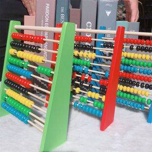 幼儿园数学计算架算数儿童珠算架算盘加法早教具十档计数器积木