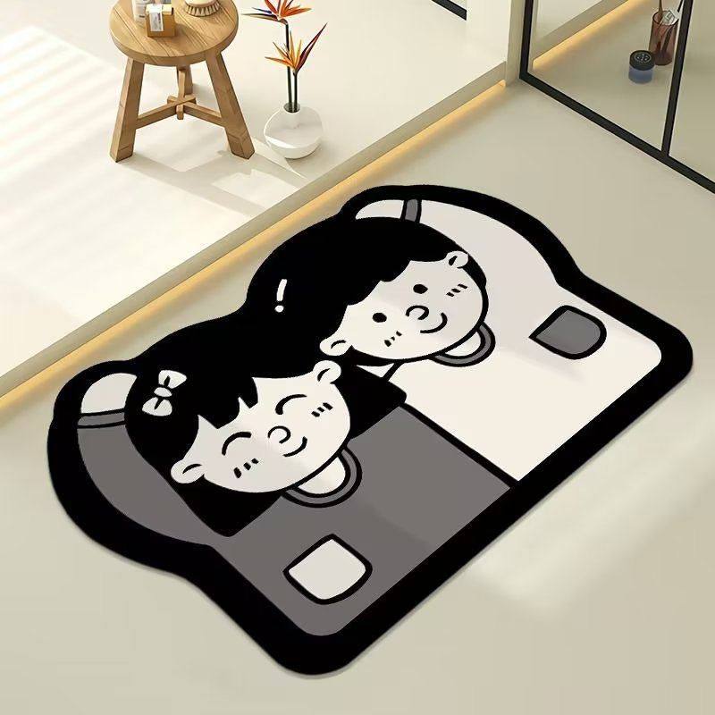 个性创意浴室门口地垫硅藻泥吸水速干脚垫卫生间防滑垫卡通异形毯,居家布艺,家用脚垫,淘宝优惠券,粉丝福利购,淘宝优惠卷