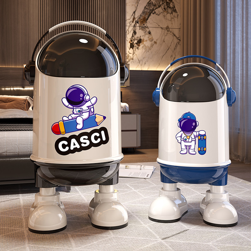 航天文创太空人垃圾桶大容量家用2025新款客厅厕所卫生间翻盖纸篓,家庭/个人清洁工具,垃圾桶,淘宝优惠券,粉丝福利购,淘宝优惠卷