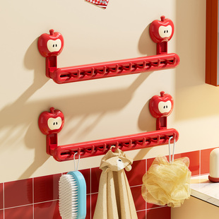 毛巾架免打孔卫生间架子浴室挂杆置物架浴巾的凉厕所神器壁挂收纳