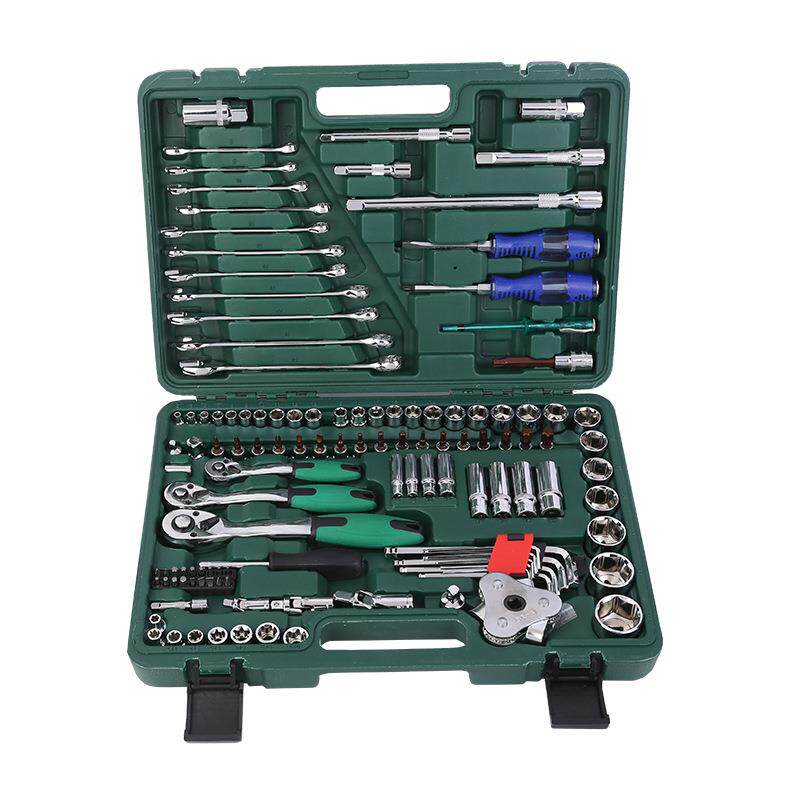 供应汽车扳手套装工具121件套筒组合72齿快速扳手120+1件套