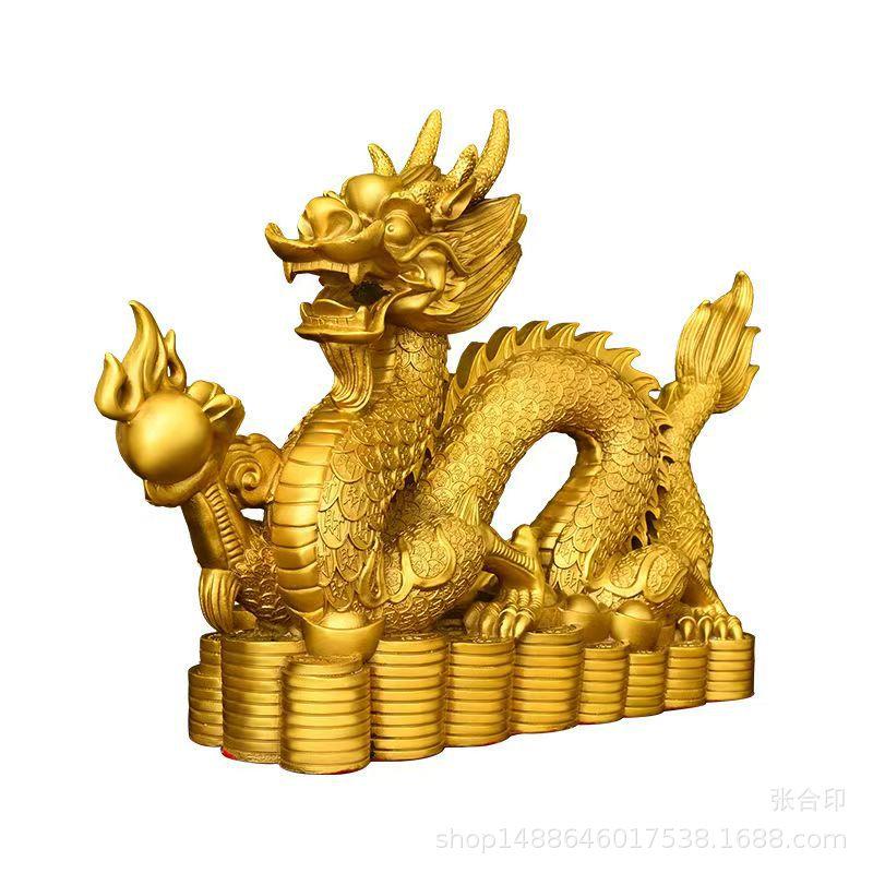 纯铜龙摆件生肖龙神龙汉龙百财龙金钱龙家居公室装饰祥龙五爪龙