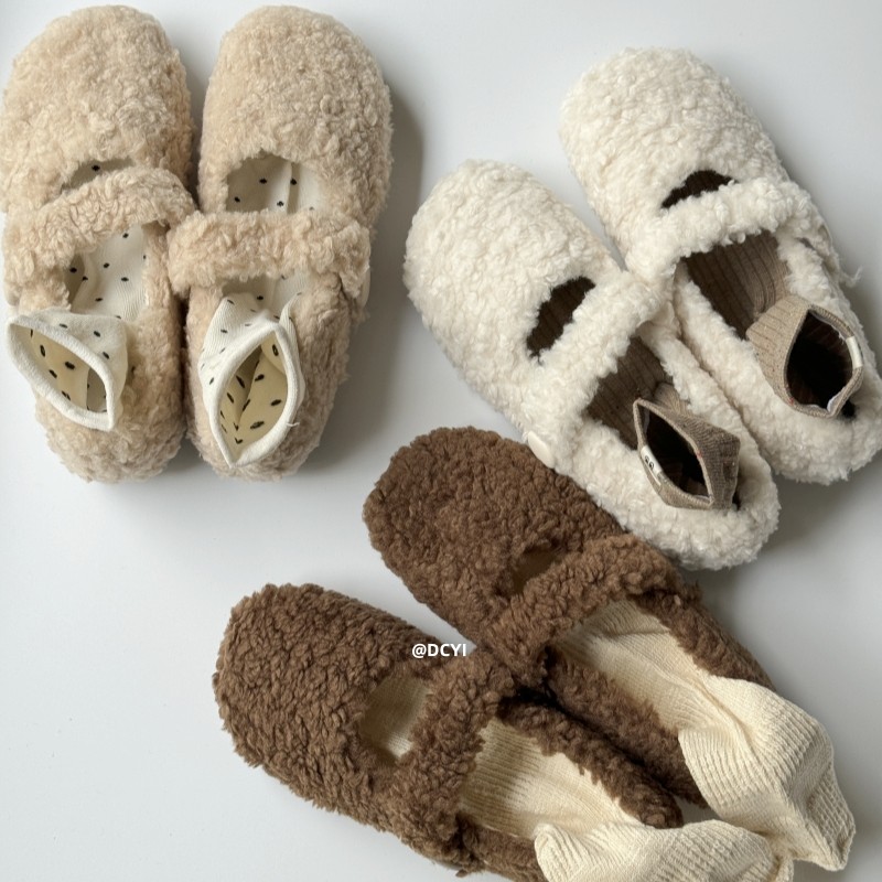 DCYI白色加绒毛毛鞋女秋冬外穿软底魔术贴法式玛丽珍单鞋保暖棉鞋,女鞋,深口单鞋,淘宝优惠券,粉丝福利购,淘宝优惠卷