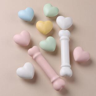 新款简约爱心拉手儿童房定制衣柜门橱柜子抽屉创意彩色单孔小把手