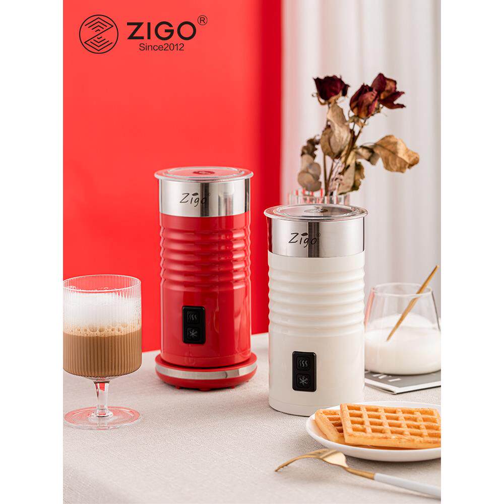 zigo奶泡机电动打奶器家用全自动打泡器牛奶加热器冷热咖啡奶沫机
