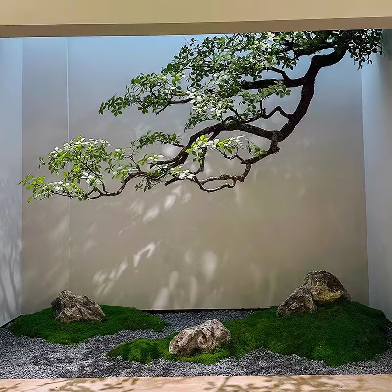 精品倒挂海岛春花悬挂花艺绿植造景室内橱窗植物景观装饰仿真假树