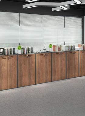 工业风文质现DNU办公件柜子木落地小型收纳办公室家具隔断矮柜代